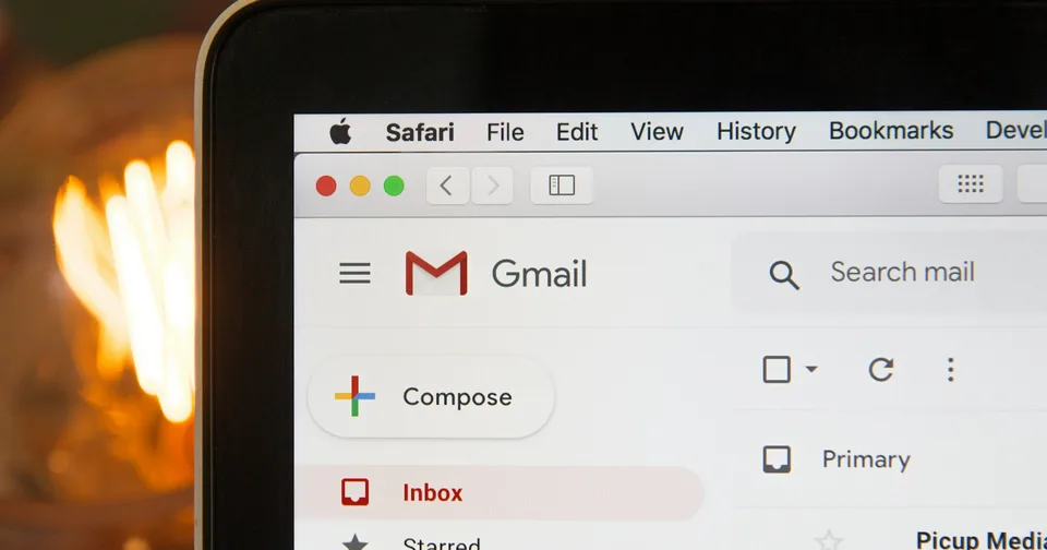 A business email inbox open on a laptop