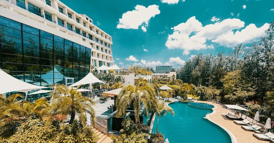 The Marriott Hotel and pool in Kigali, Rwanda