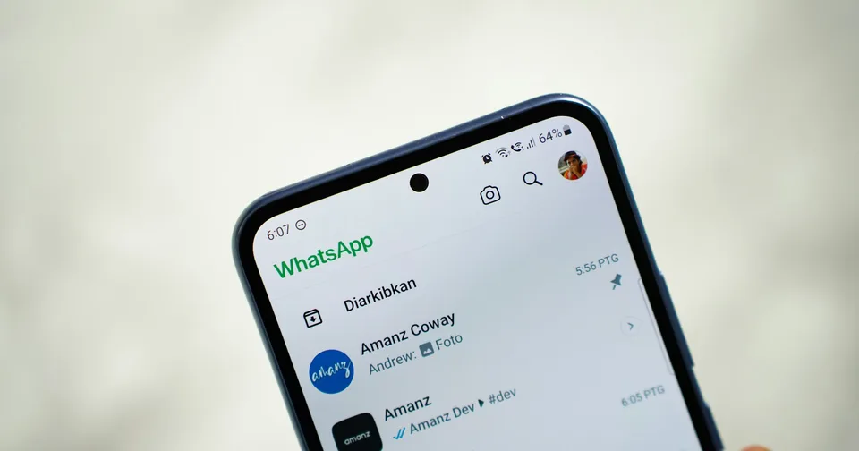WhatsApp Messenger open on an Android phone