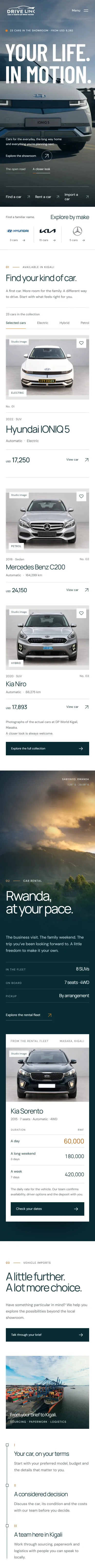 DriveLink website on a phone