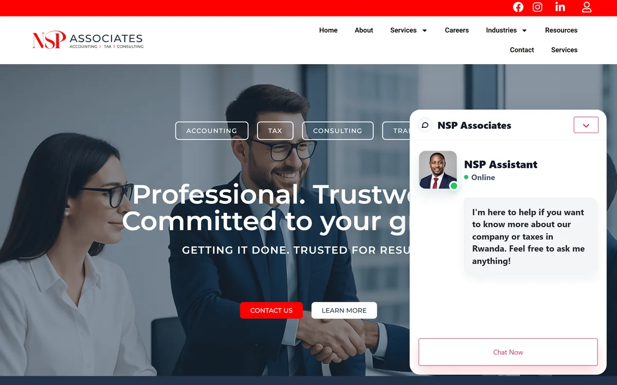 NSP Associates website